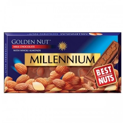 Купи Шоколад "Millennium Golden Nut" с миндалем орехами 100 г. Молочний з доставкою по місту