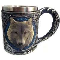 Кружка для пива "Вовк" 0,5 л. Нержавійка