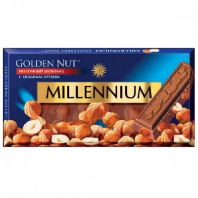 Шоколад "Millennium Golden Nut" з лісними горіхами 100 г. Молочний