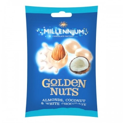 Драже MILLENNIUM "Мигдаль у білому шоколаді з кокосом" 100г.