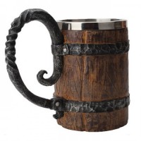 Кружка для пива "Ретро" 0,5 л. Коричневий Нержавійка + Смола Кружка для пива "Ретро" 0,5 л. Коричневий Нержавійка + Смола