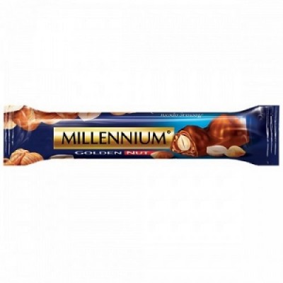 Шоколад Millennium "Golden Nut" з начинкою і цільними горіхами 40 г. Молочний Шоколад Millennium "Golden Nut" з начинкою і цільними горіхами 40 г. Молочний