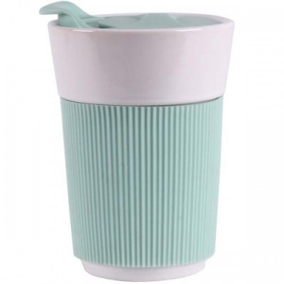 Чашка "LIMITED EDITION TRAVEL" 350мл з кришкою Зелений Хуатаі Серамікс Чашка "LIMITED EDITION TRAVEL" 350мл з кришкою Зелений Хуатаі Серамікс